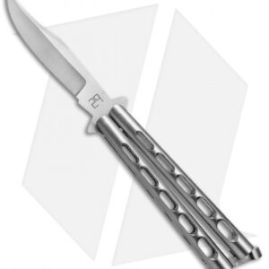 29 Knives Chris Olofson 4" Traditional Bowie Balisong Slotted Ti Butterfly Knife