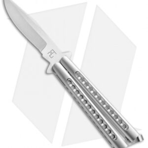 29 Knives Chris Olofson 3.75" Flat Clip Bowie Fluted Skeleton Butterfly Knife