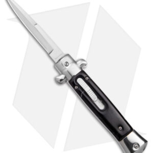 9" Mago Stiletto OTF Automatic Knife Black Marble Acrylic (3.75" Polish)