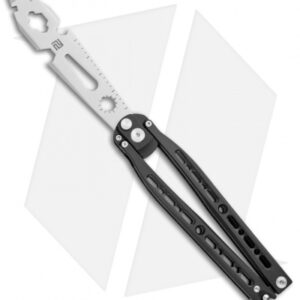 Artisan Cutlery Kinetic-Tool Automatic Butterfly Tool Black Titanium (4" SW)