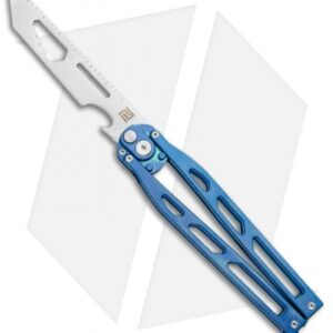 Artisan Cutlery Kinetic-Tool Automatic Butterfly Tool Blue Ti (4" Satin)
