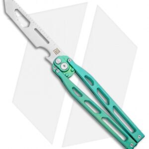 Artisan Cutlery Kinetic-Tool Automatic Butterfly Tool Green Ti (4" Satin)