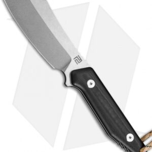 Artisan Osprey Fixed Blade Knife Black G-10 + White (4" Stonewash)