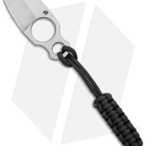 B'yond EDC Asymmetrical Micro Santoku Fixed Blade Knife Gray Fob (1.5" Satin)