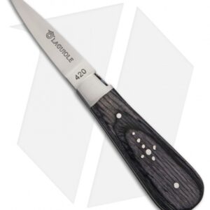 Baladeo Laguiole Oyster Fixed Blade Knife Black Wood (2.625" Satin)