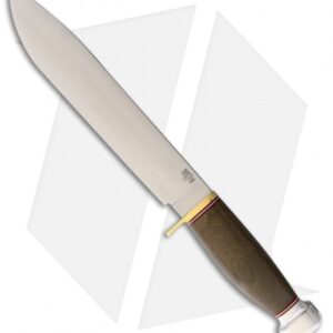Bark River 1909 Michigan Bowie Fixed Blade Green Canvas Micarta (10" Satin)