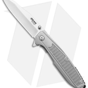 Bear & Son Reverse Tanto Flipper Knife Stainless Steel (3.3" Satin)