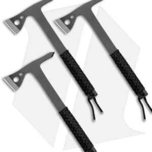 Cold Steel Throwing Axes Gray Stainless Steel w/ Black Paracord (3 Pack)