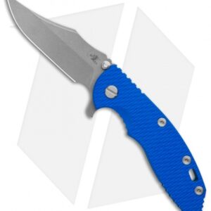 Hinderer Knives XM-18 3.5 Bowie Frame Lock Knife Blue G-10 (Working Finish)