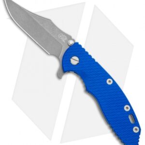 Hinderer Knives XM-18 3.5 Bowie Frame Lock Knife Blue G-10 (Working Finish)