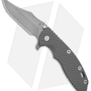 Hinderer Knives XM-18 3.5 Bowie Frame Lock Knife Grey G-10 Battle Blue (WF)