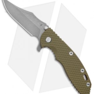 Hinderer Knives XM-18 3.5 Bowie Frame Lock Knife OD Green G-10 Battle Brnz (WF)