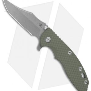 Hinderer Knives XM-18 3.5 Bowie Frame Lock Knife OD Green G-10 (Working Finish)