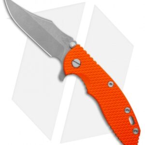 Hinderer Knives XM-18 3.5 Bowie Frame Lock Knife Orange G-10 (Working Finish)