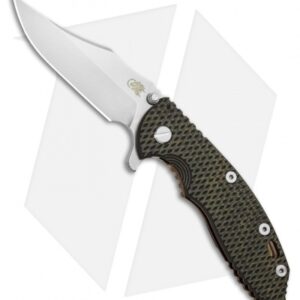 Hinderer Knives XM-18 3.5 Bowie Frame Lock Knife OD Green/Black G-10 (Stonewash)