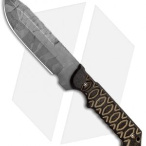 J-2 Knives Spear Point Fixed Blade Diamondback Micarta (5.25" Acid Wash/Camo)