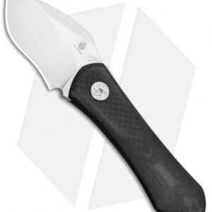 Kizer Thumbper Long Fixed Blade Neck Knife Carbon Fiber (2" Stonewash) 1014