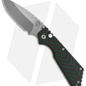 Strider + Pro-Tech Custom SnG Automatic Knife Red/Green Micarta (3.5 Stonewash)