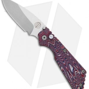 Strider + Pro-Tech Custom SnG Automatic Unique Micarta Red Zag (3.5 Stonewash)