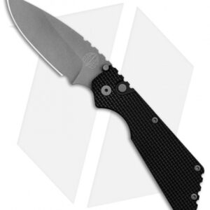 Strider + Pro-Tech PT Automatic Knife Black w/Super Grip Knurl (2.7" Bead Blast)