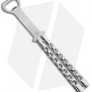 The Bartender "Bottle-Fly" Butterfly Knife Bottle Opener (Silver)