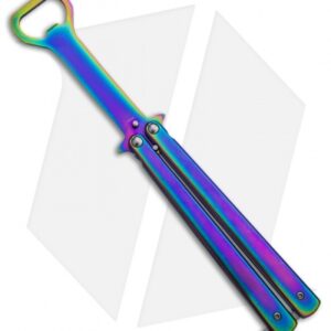 The Bartender "Bottle-Fly" Butterfly Knife Bottle Opener (3.4" Spectrum)