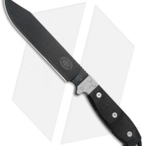 Utica Cutlery UTKB-6 Survival Series Bowie Fixed Blade Black Micarta (7" Black)
