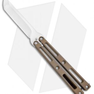 VMX Vallotton/Maverick Custom Balisong Knife Bronze Ti (4.25" Satin S35VN)