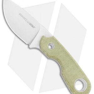 Viper Knives Berus Fixed Blade Knife Drop Point Green Micarta (3.5" Satin)