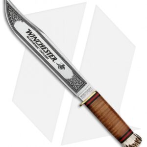 Winchester Explorer Fixed Blade Knife Stacked Leather (10" Mirror) WN104