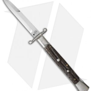 AGA Campolin 13" Swinguard Automatic Knife Stag (5.75" Satin Bayo)