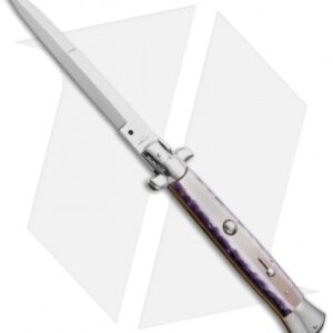 AGA Campolin 15" Automatic Italian Stiletto Purple Acrylic (7" Satin Bayo)