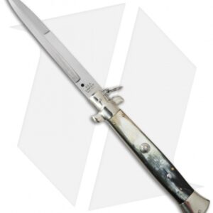 AGA Campolin 15" Ring Pull Automatic Italian Stiletto Brazilian (7" Satin Bayo)