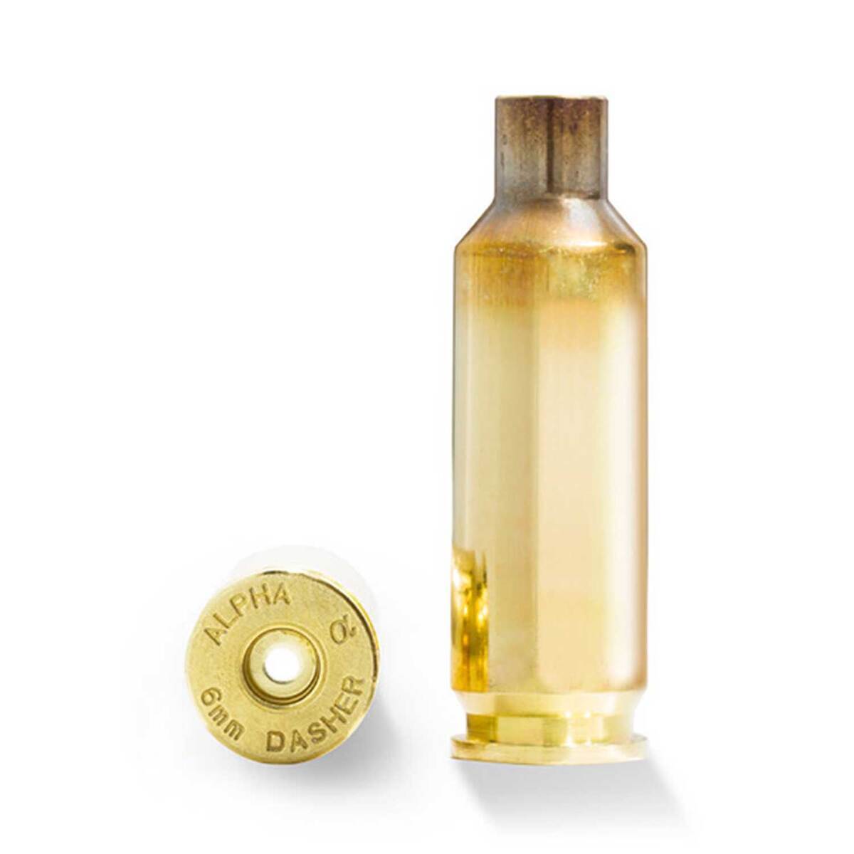 Alpha Munitions Unprimed 6mm Dasher Rifle Reloading Brass - 100 Count