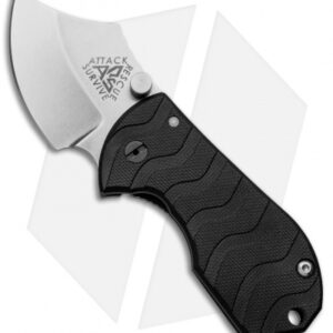 A.R.S. Flip Shank Folder Black G-10 Knife (2" Stonewash Plain)