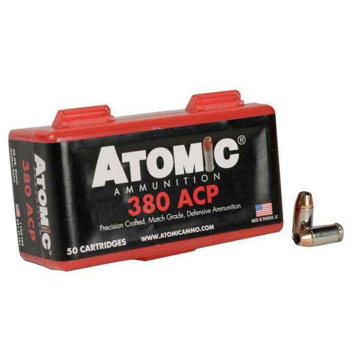 Atomic Ammunition Defensive 380 Auto  90gr HP Handgun Ammo - 50 Rounds