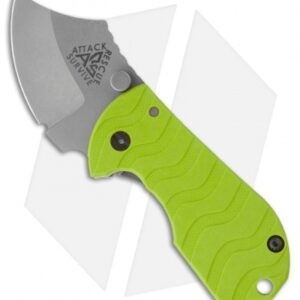 A.R.S. Flip Shank Folder Toxic Green G-10 Knife (2" Stonewash Plain)