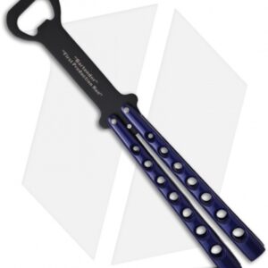 The Bartender "Bottle-Fly" Butterfly Knife Bottle Opener (Blue)