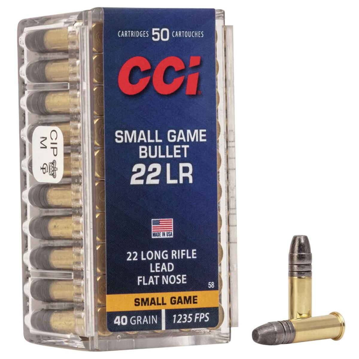 CCI Small Game Bullet 22 LR 40gr LFN Rimfire Ammo - 50 Rounds