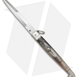 A.G.A. Campolin Sicilian Ring Pull Automatic Knife Brazilian Horn (4" Polish)