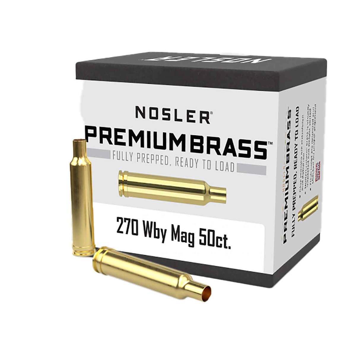 Nosler 270 Weatherby Magnum Rifle Reloading Brass - 50 Count