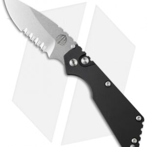 Strider + Pro-Tech SnG Automatic Knife Solid Black Aluminum (3.5" SW Serr) 2402
