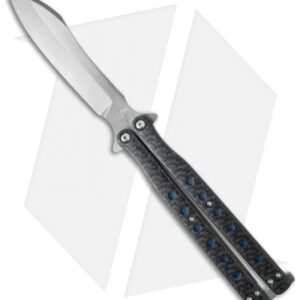 Terry Guinn Custom Balisong Carbon Fiber / Blue Ti (4.5" Satin) #82