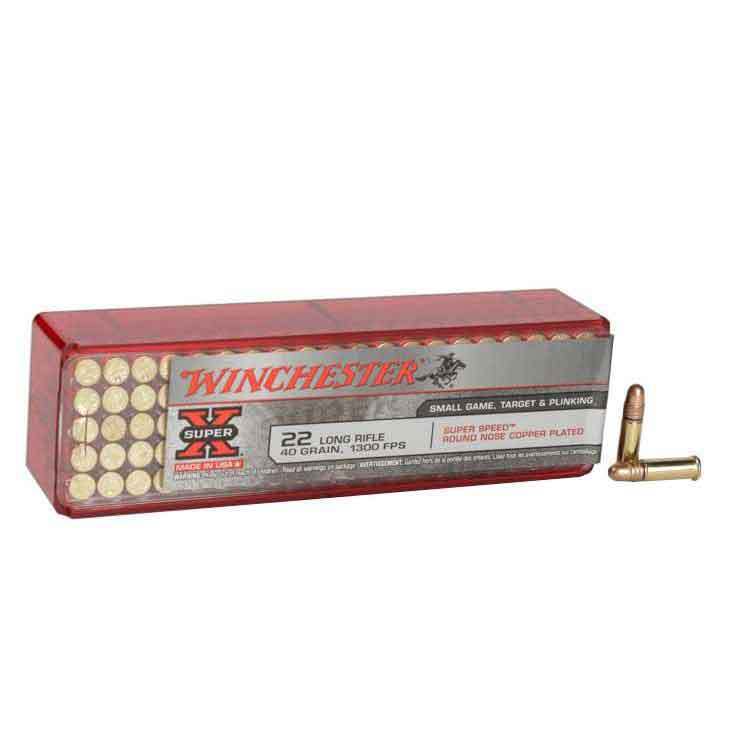 Winchester Super X 22 Long Rifle 40gr RN Rimfire Ammo - 100 Rounds