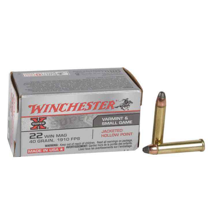Winchester Super X 22 WMR  40gr JHP Rimfire Ammo - 50 Rounds