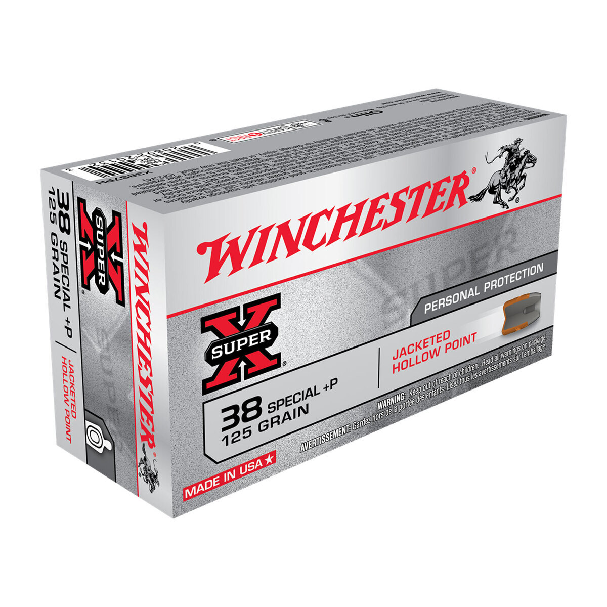 Winchester Super X 38 Special +P 125gr JHP Handgun Ammo - 50 Rounds