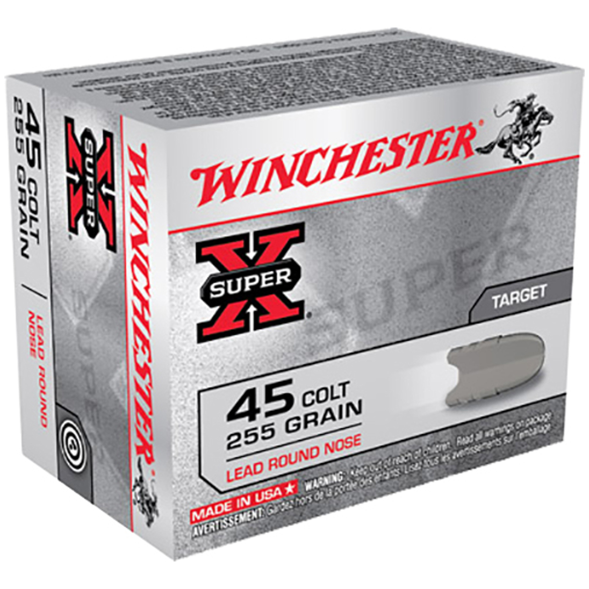 Winchester Super X 45  Colt 255gr RNL Handgun Ammo - 20 Rounds