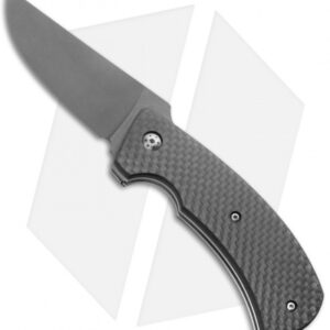 Winkler Knives WKII Model F-1B Flipper Knife Carbon Fiber (3.125" Black)