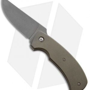 Winkler Knives Model F-1 Flipper Knife Green G-10 (3.125" Black)