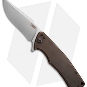 Zieba Knives S1 Frame Lock Flipper Bronzed Ti (3.625" Stonewash)